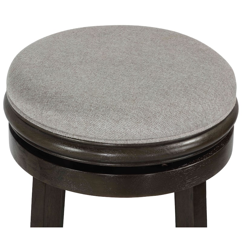 Cortesi Home Clyffe Grey Backless Solid Wood Swivel Stool