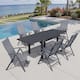 Option Black Table & Dark Grey Chair - Set of 7