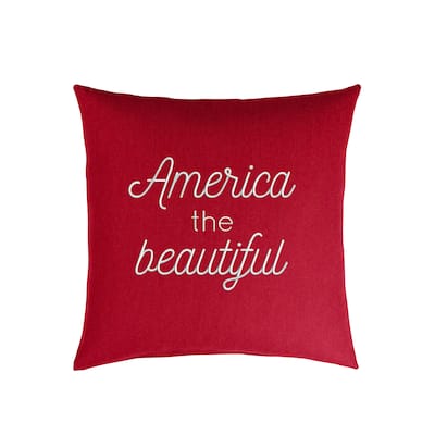 Mozaic Embroidered America the Beautiful Indoor/Outdoor Square Pillow