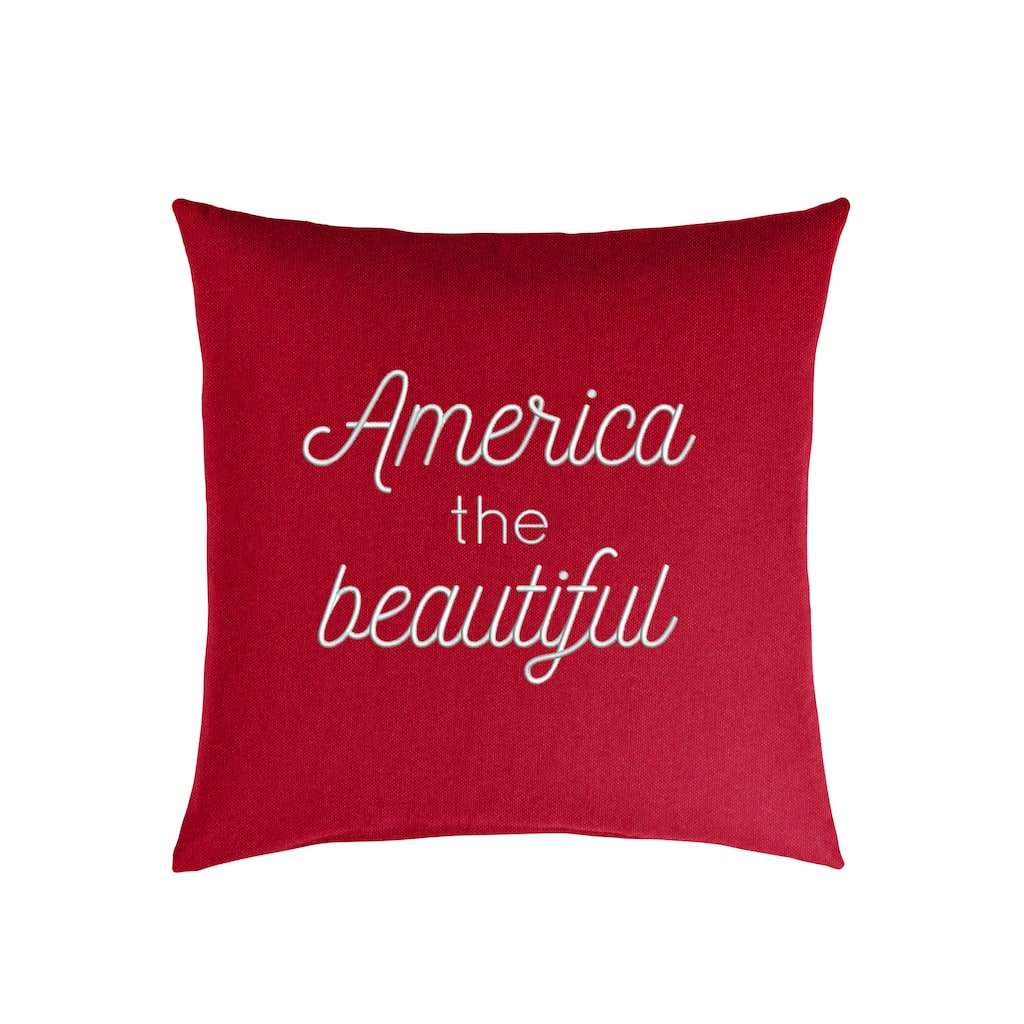 Mozaic Embroidered America the Beautiful Indoor/Outdoor Square Pillow