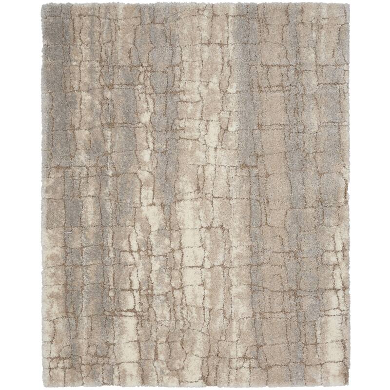 Fejel Power Loomed Abstract Modern Stain Resistant Soft Area Rug By HomeRoots - 110' X '79' X '1.58