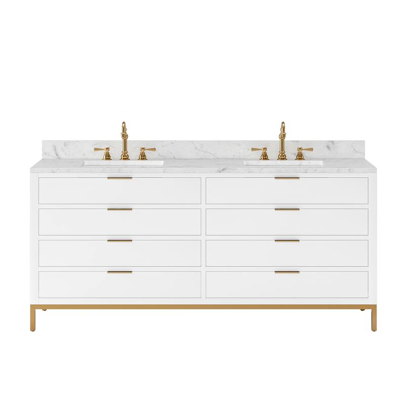 Bristol Carrara White Marble Countertop Vanity
