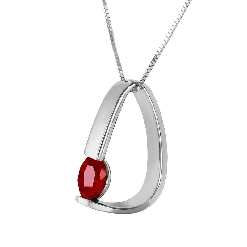 1.50 Carat 14K Solid Gold Modern Elegant Necklace w/ Natural Ruby