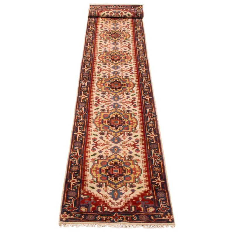 ECARPETGALLERY Hand-knotted Serapi Heritage Cream Wool Rug - 2'6 x 15'9