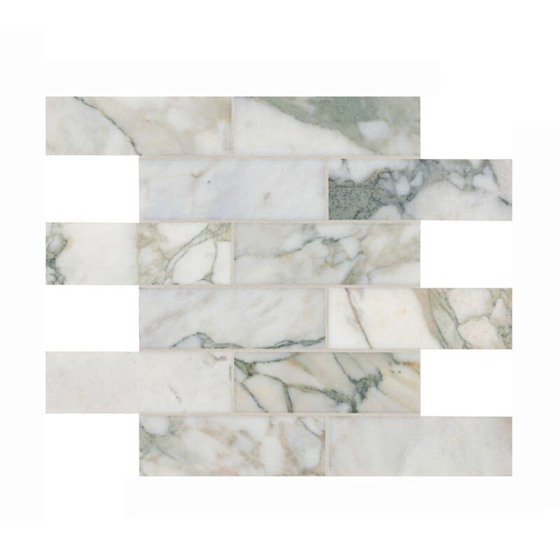 Ackland AKM-S-2X6SWH-CA 12" x 12" Marble Rectangle Floor and Wall Tile - Maravilla