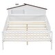 preview thumbnail 10 of 12, Full Size Wood Platform Bed with House-shaped Headboard, Integrated LED Lighting and Storage