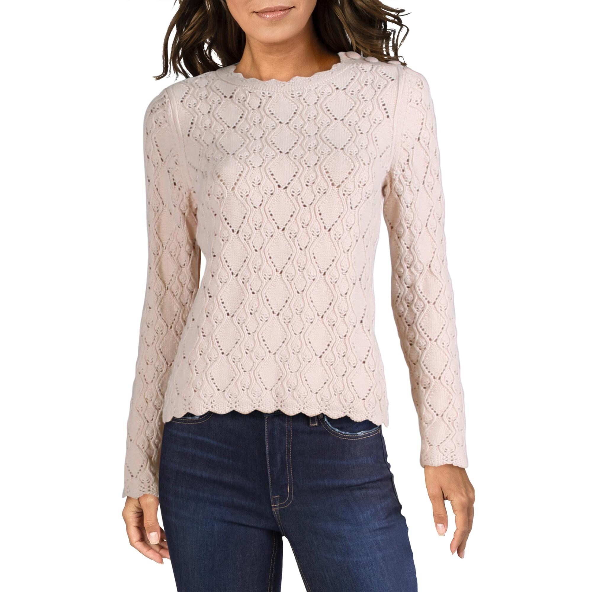 La Vie Rebecca Taylor Womens Pullover Sweater Eyelet Textured Nude Overstock 32382292 It comes in a ton of colors and has pockets. overstock com