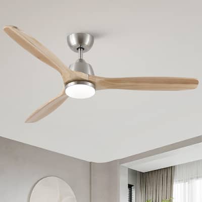 52 In.Intergrated LED Ceiling Fan Lighting with Remote Control - Brushed Nickel