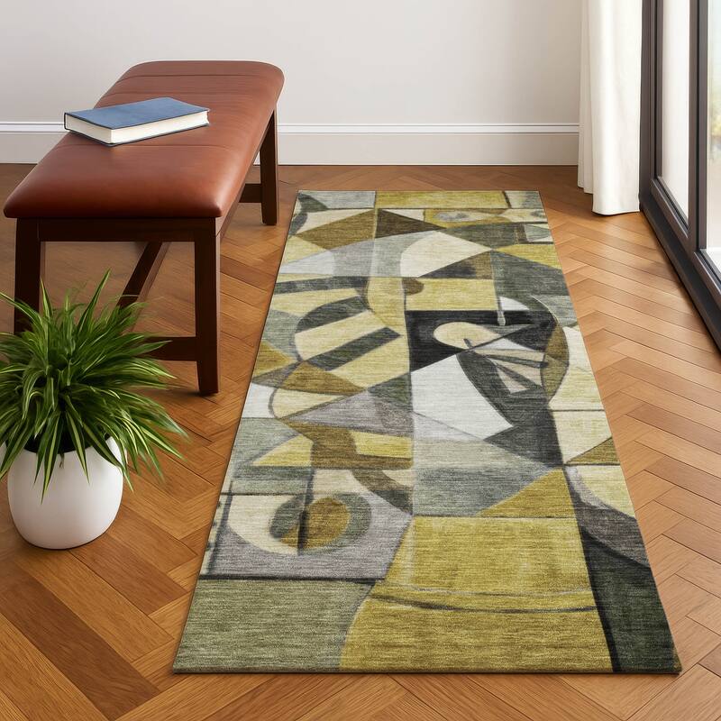 Premium Washable Super Soft Mosaic Contemporary Mayfield Rug - Brown - 2'3" x 7'6"