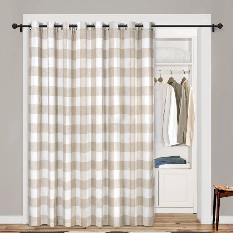 DriftAway Room Divider Curtain for Bedroom Patio Door Sliding Glass Door Curtains Buffalo Check Plaid - 108" Width X 96" Length