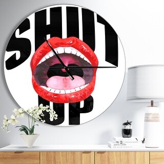 Designart 'Female Lips' Oversized Shabby Chic Wall CLock