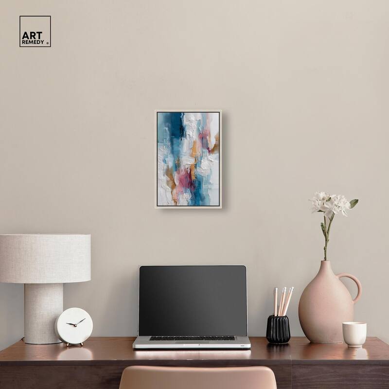 Petal Pink and Ocean Blue I Canvas by Art Remedy