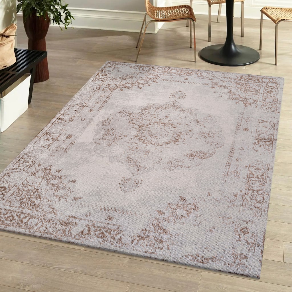 JONATHAN Y Rosalia Cottage Medallion Area Rug