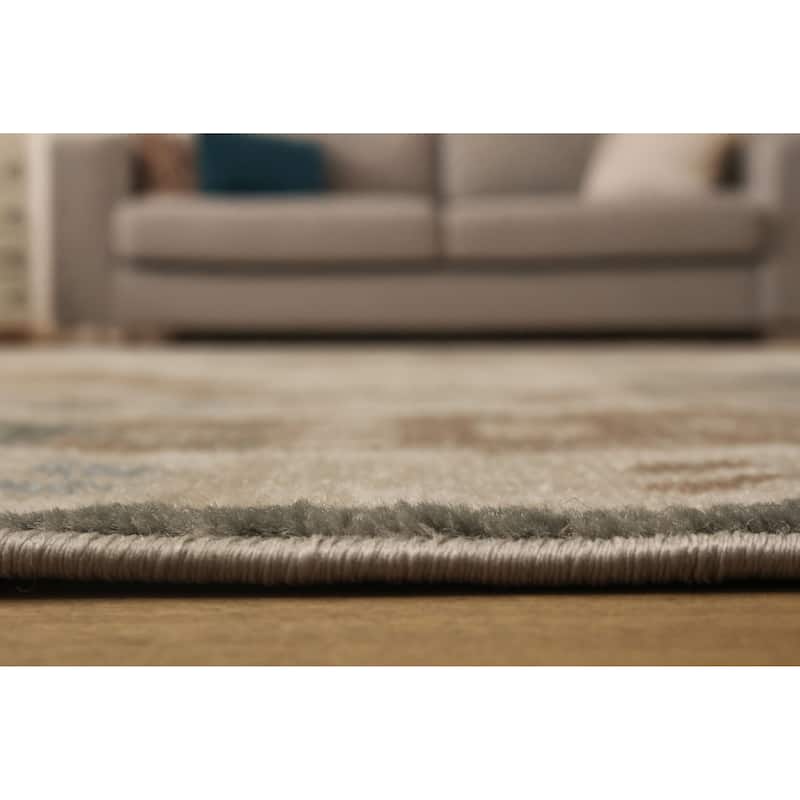 ECARPETGALLERY Machine Woven Lia Ivory Area Rug