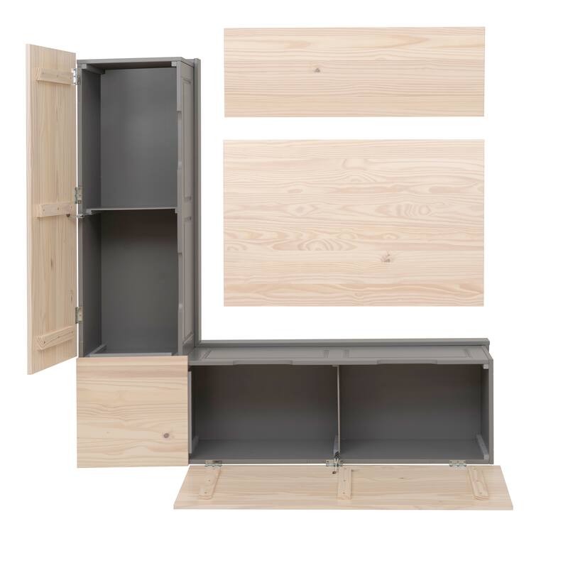 Tobin 3PC Nook Set Grey Maple