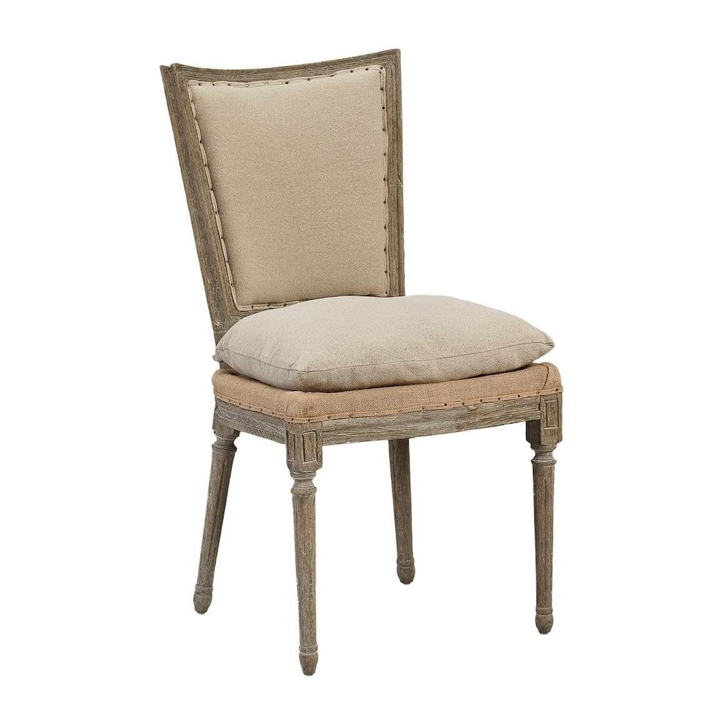 Furniture Classics Milton Reclaimed Pine Upholstered Dining Chair, Driftwood