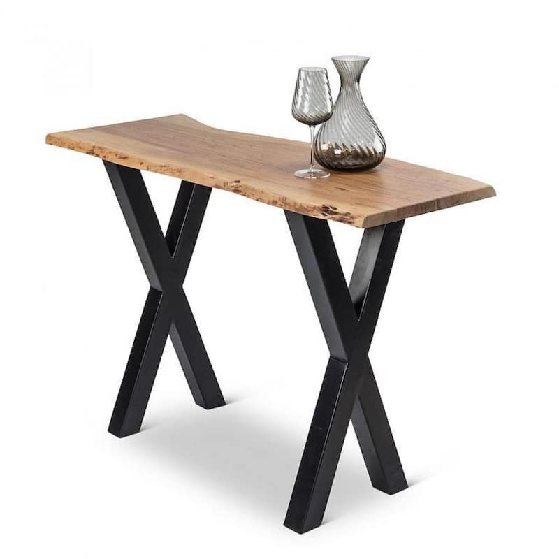 Live Edge X-Base Console Table - Acacia