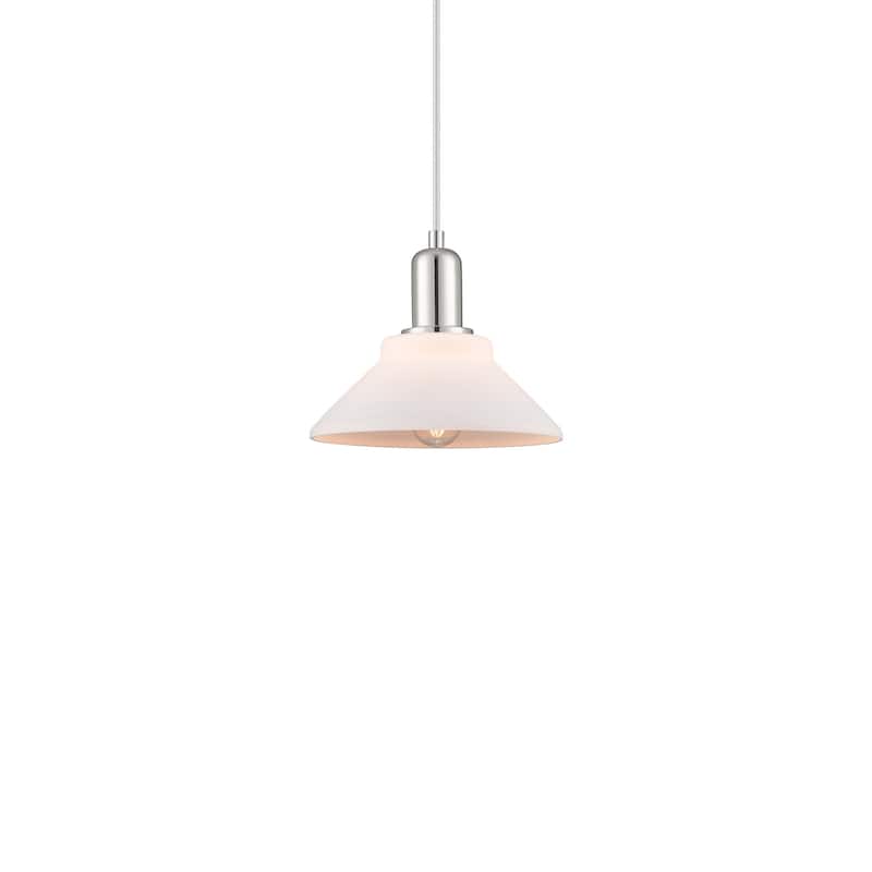 Innovations Lighting 716-1P-8-9 Orwell Pendant Orwell 9" Wide Mini - Polished Nickel / Matte White