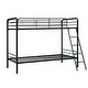 preview thumbnail 17 of 18, Avenue Greene Edison Twin over Twin Metal Bunk Bed Black