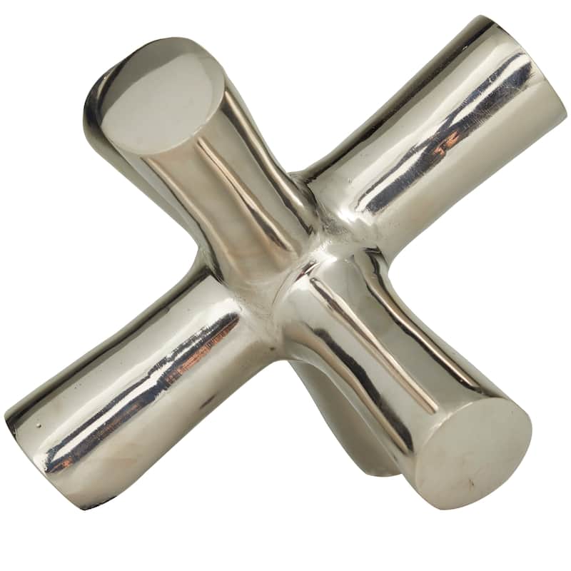 Silver Aluminum Metal Jack Abstract Decorative Sculpture