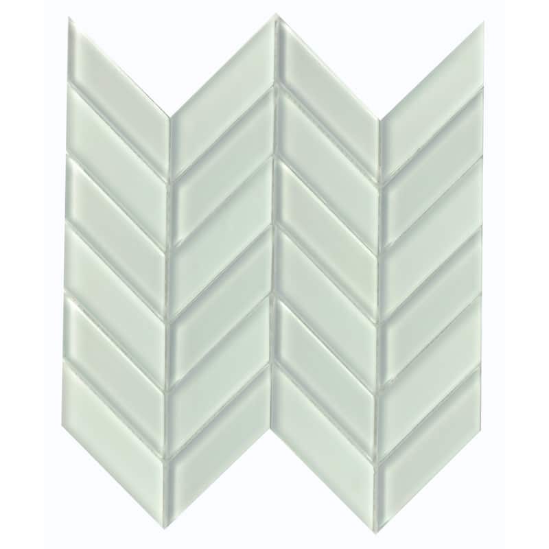 Emser Tile Edge - 12" x 12" Parallelogram Chevron Mosaic Wall Tile - - White