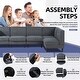 preview thumbnail 3 of 12, Futzca Convertible Sectional Sofa Couch, Polyester Fabric 5-Seater Sofa, L Shape Couch with Sectional for Apartment