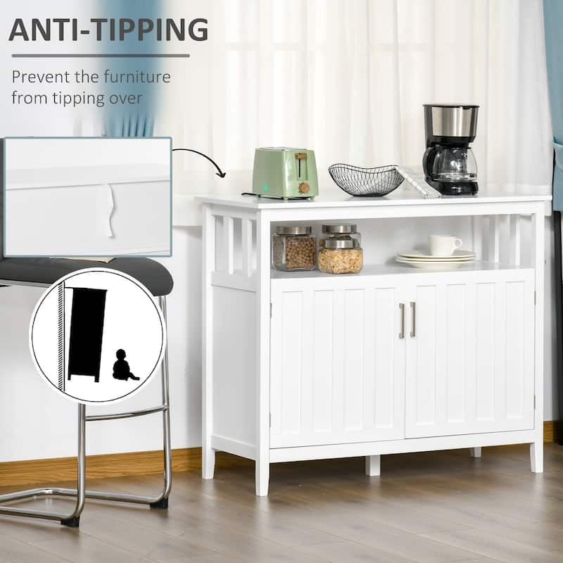 HOMCOM Sideboard Buffet Server Table with 2 Doors, Kitchen Storage Cabinet with Adjustable Shelves for Kitchen and Dining Room