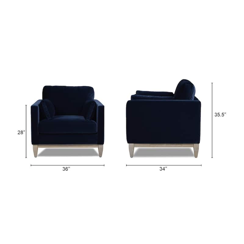 Knox 36" Modern Farmhouse Loose Pillow-Back Arm Chair