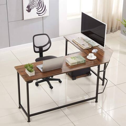 VECELO L-shaped Modern Computer Desk Writing Corner Desk