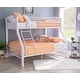 preview thumbnail 6 of 11, Linon Carlisle Twin Over Full Pewter Bunk Bed White