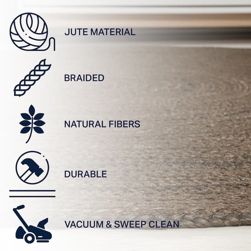 JONATHAN Y Abyss Braided Coastal Cottage Round Jute Area Rug