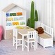 preview thumbnail 9 of 14, Qaba 4-Piece Childrens Table Set with Kids Storage Bench Natural