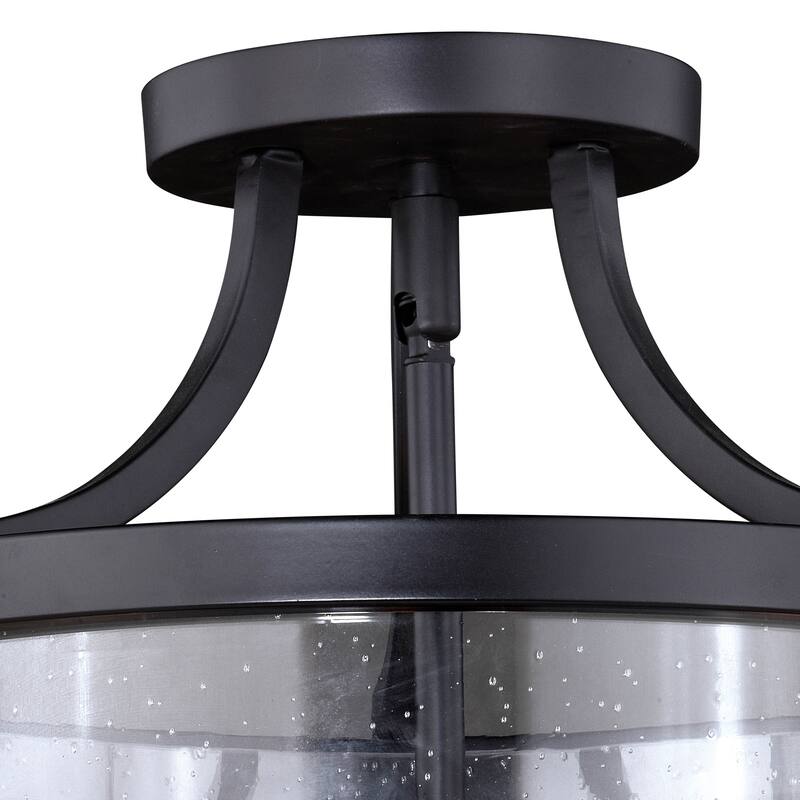 Holbrook 15.75-in W Industrial Semi Flush Mount Ceiling Light Clear Glass