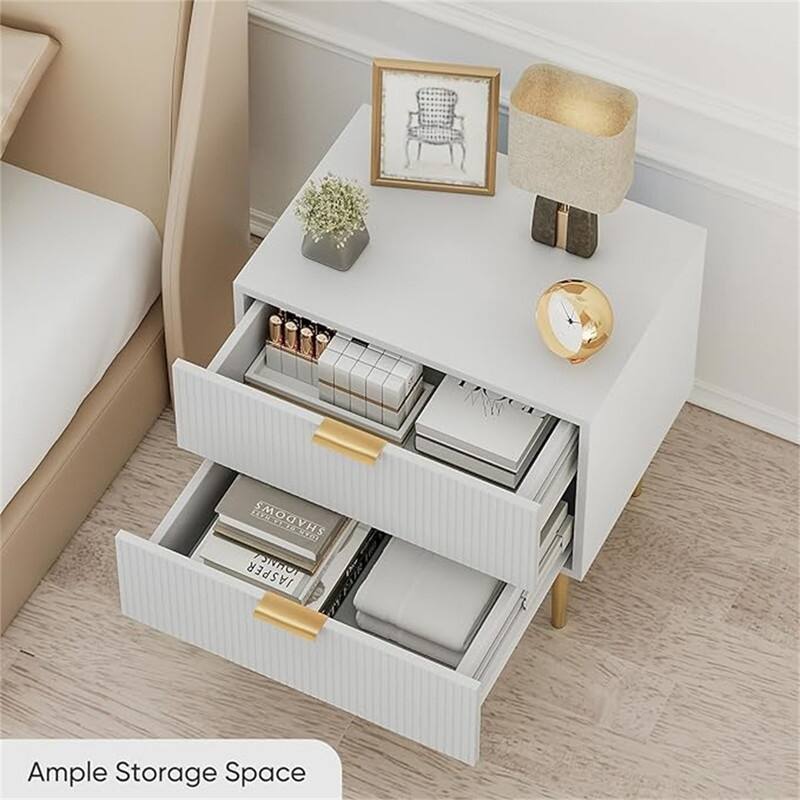 Nightstand Bedside Table with 2 Drawer