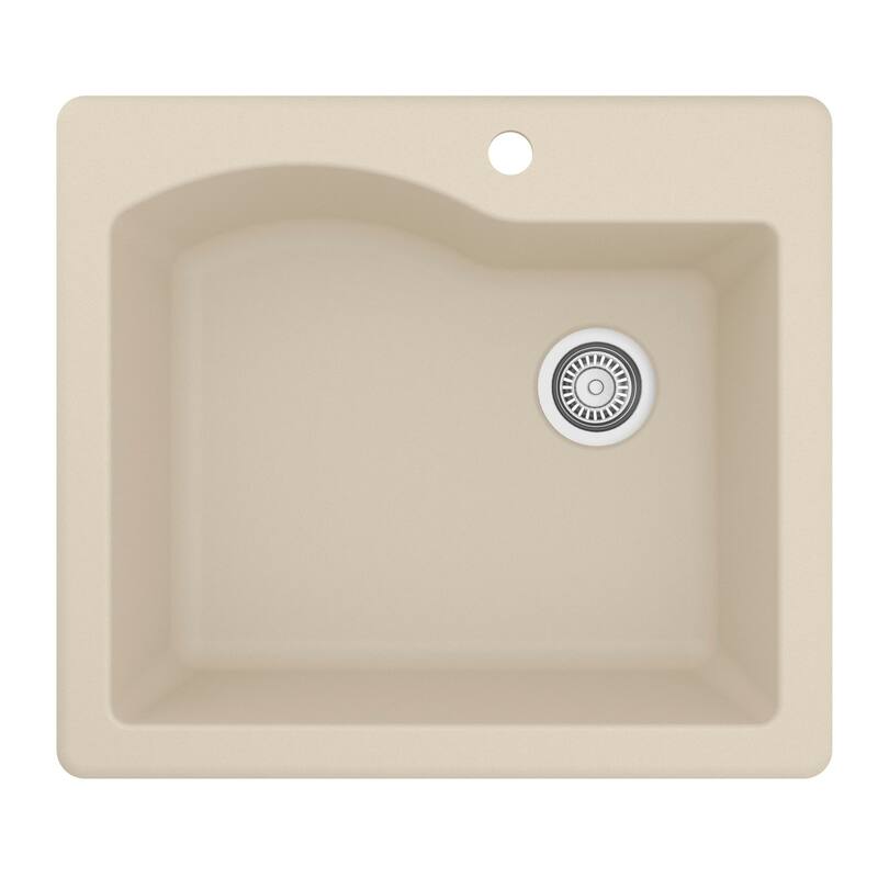 Karran Drop-in Quartz Single Bowl Kitchen Sink - Bisque