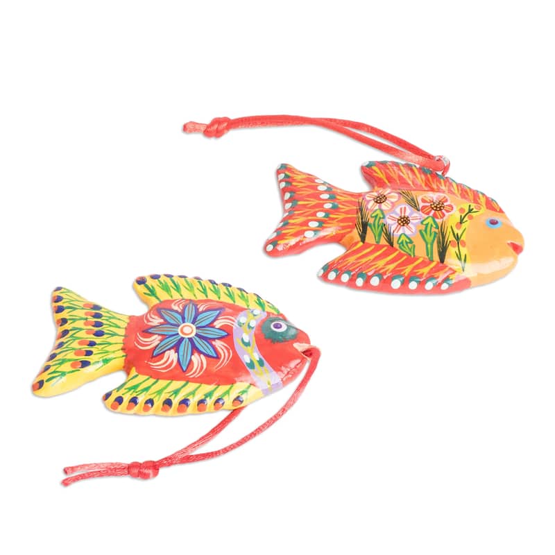 Novica Handmade Marine Celebration Ceramic Ornaments (Set Of 6)