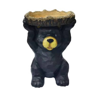 Sitting Bear Outdoor Patio Bird Bath - 12.25"