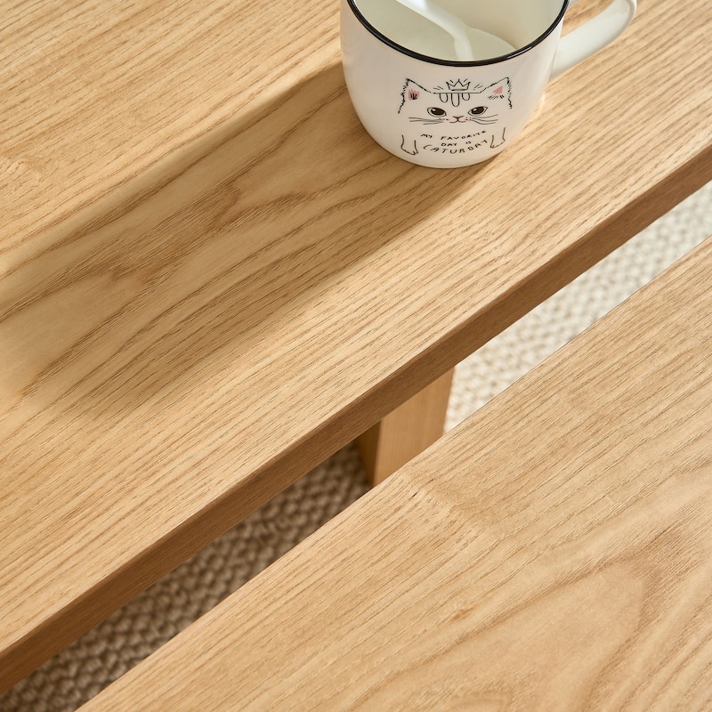 Accent Butterfly Coffee Table with Sturdy Legs, Wood Nesting Coffee Table, Modern Low Center Table for Living Room, Office