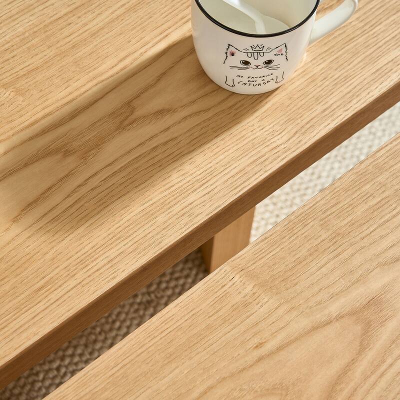 Living Room Coffee Table Centre Table with A Butterfly Shaped, Split Accent Table Console Table