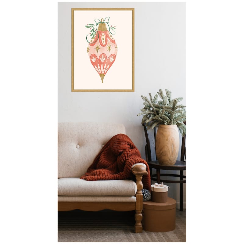 Kate and Laurel Sylvie Framed Canvas Holiday Ornament Collection 1 by Jill Labieniec