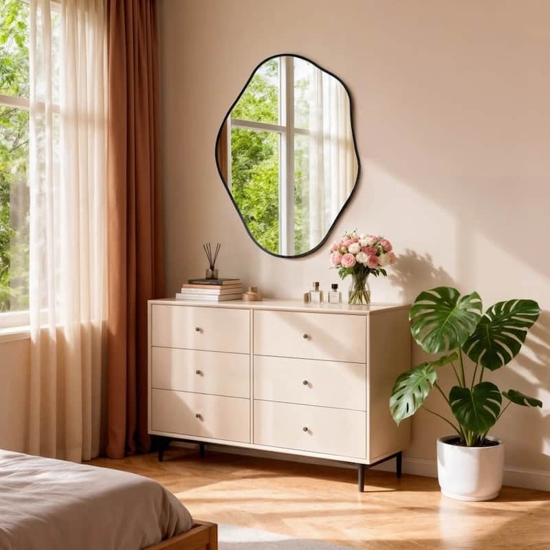 Irregular Mirrors for Wall Asymmetrical Metal Frame Decorative Mirror - 24" x 32"