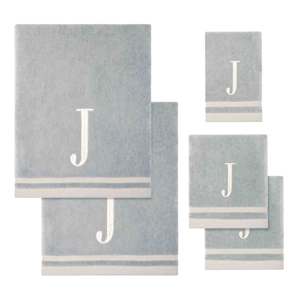 Avanti Linens GRY/IVR Monogram 5-Piece Towel Set