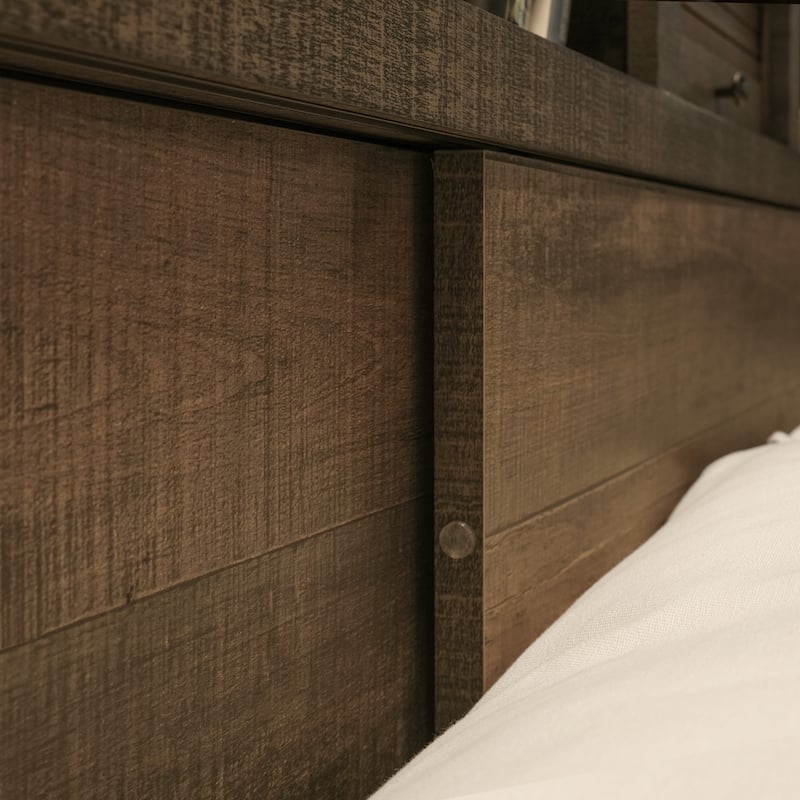 Twin Bookcase Bed in Brown Penny Finish - Easy Assembly, Casual Style