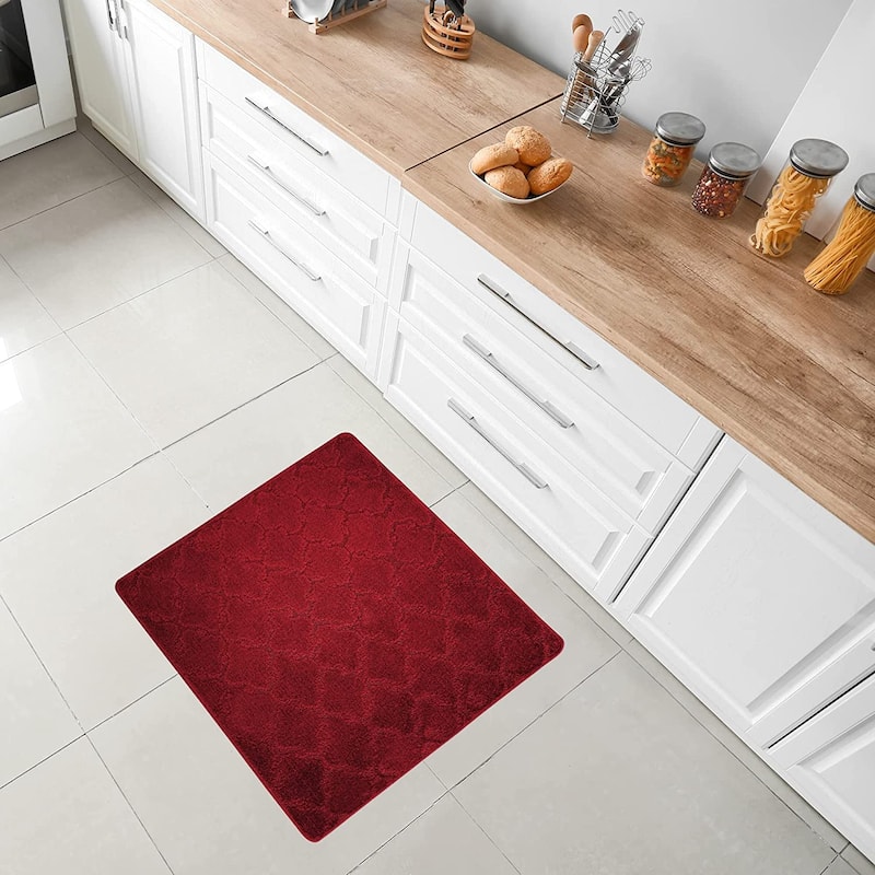 Machine Washable Kitchen & Bathroom Mat, Slip Resistant Backing