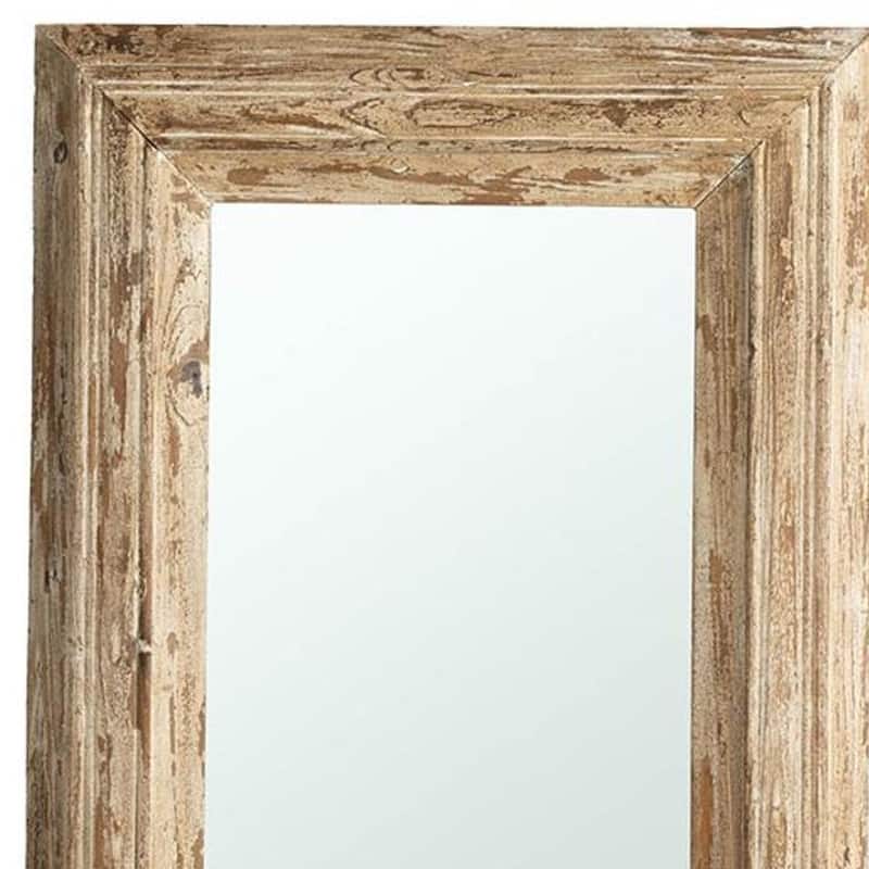HomeRoots 39" Natural Distressed Wood Framed Accent Mirror - 29.7' X '39.4' X '2