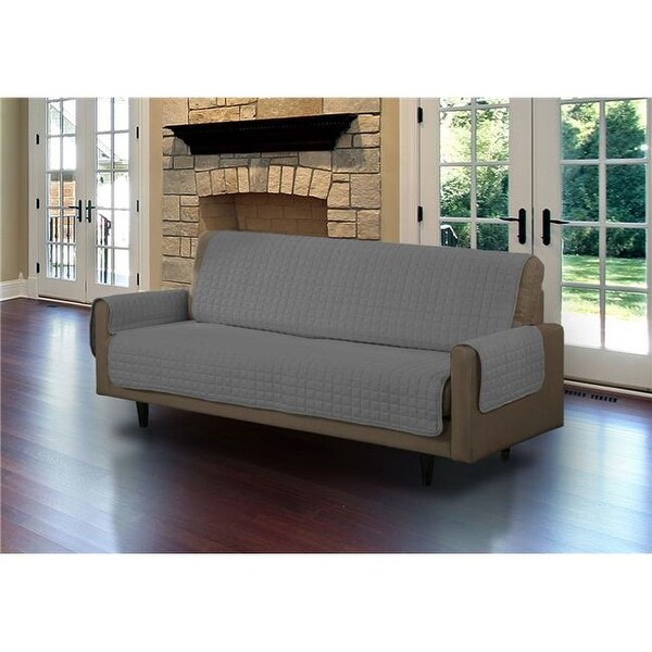 Quilted Micro Suede Sofa Pet Protector Gray Free Shipping On Quilted Micro Suede Sofa Pet Protector Gray