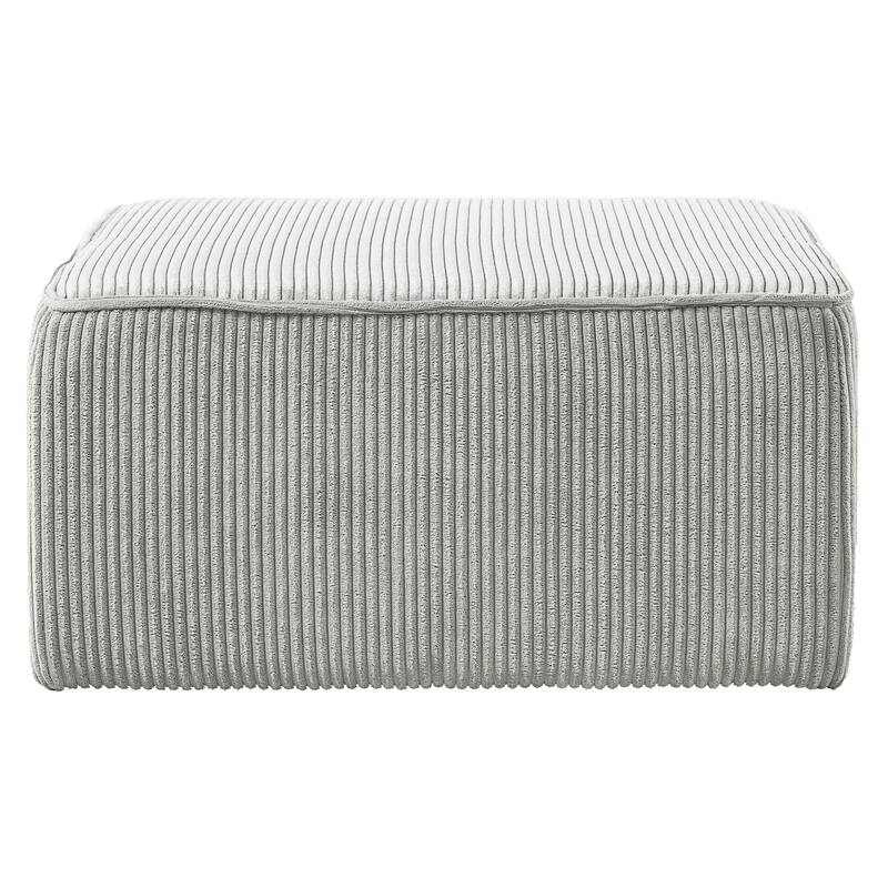 Christopher Knight Home - Modern Upholstered Corduroy Square Ottoman for Living Room with Plush Foam Cushion