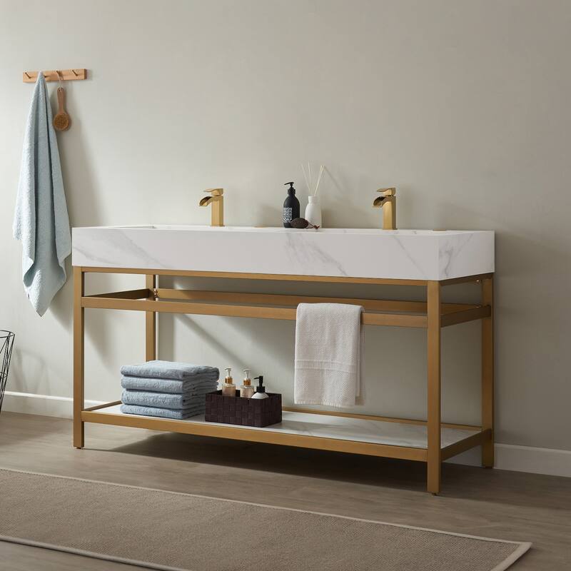 Bilbao 60" Vanity ,stainless steel bracket and Countertop,no Mirror
