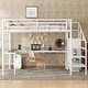 preview thumbnail 16 of 74, Kids Loft Bed Metal Frame Bed with Wardrobe, L-shaped Desk and Storage Stairs, High Loft Bed with LED, USB and Adjustable Shelf