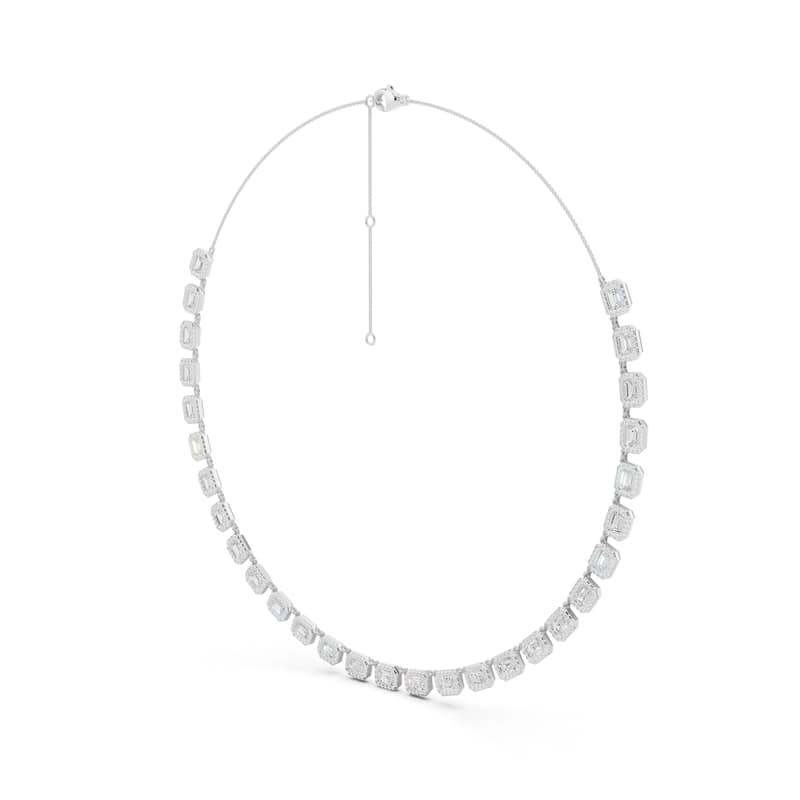 Auriya 14K Gold Lab Grown Diamond Emerald Diamond Fashion Choker Necklace 9.00 ct. tw. (F-G VS)